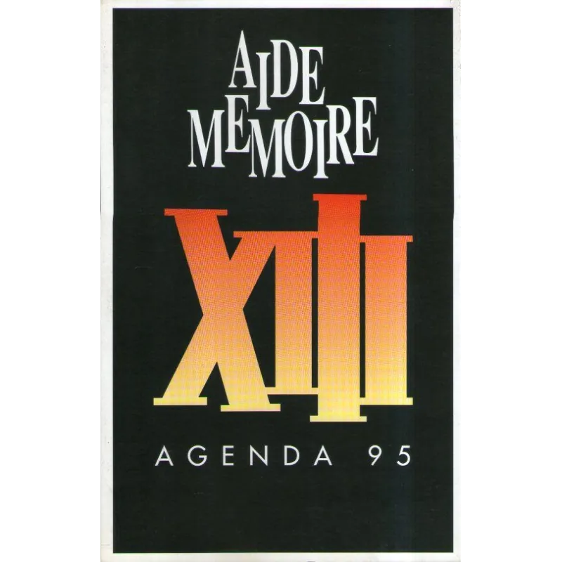XIII (HS) - Agenda 1995 - Aide mémoire