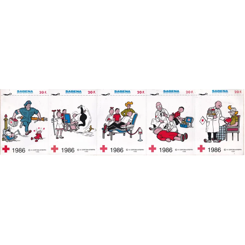Bob et Bobette 1986 - Autocollant Croix rouge