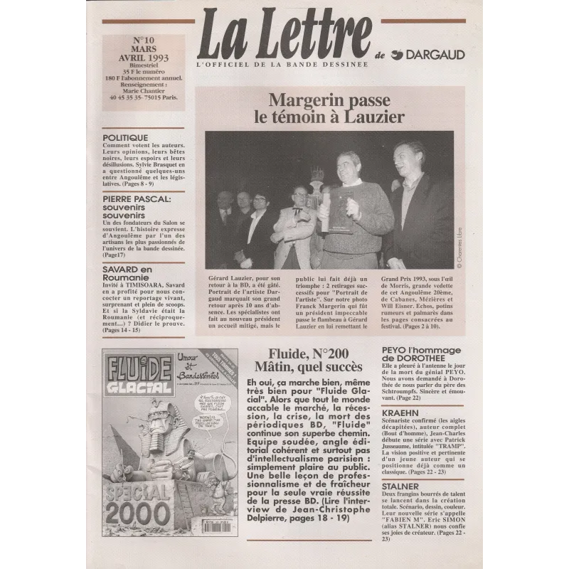 La lettre de Dargaud (10) - Margerin passe le témoin à Lauzier