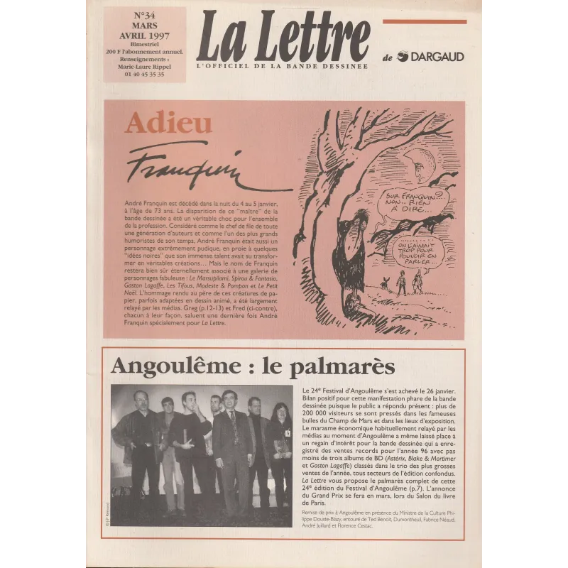 La lettre de Dargaud (34) - Adieu Franquin