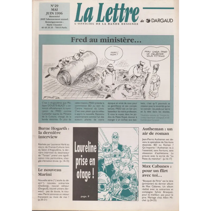 La lettre de Dargaud (29) - Fred au ministère