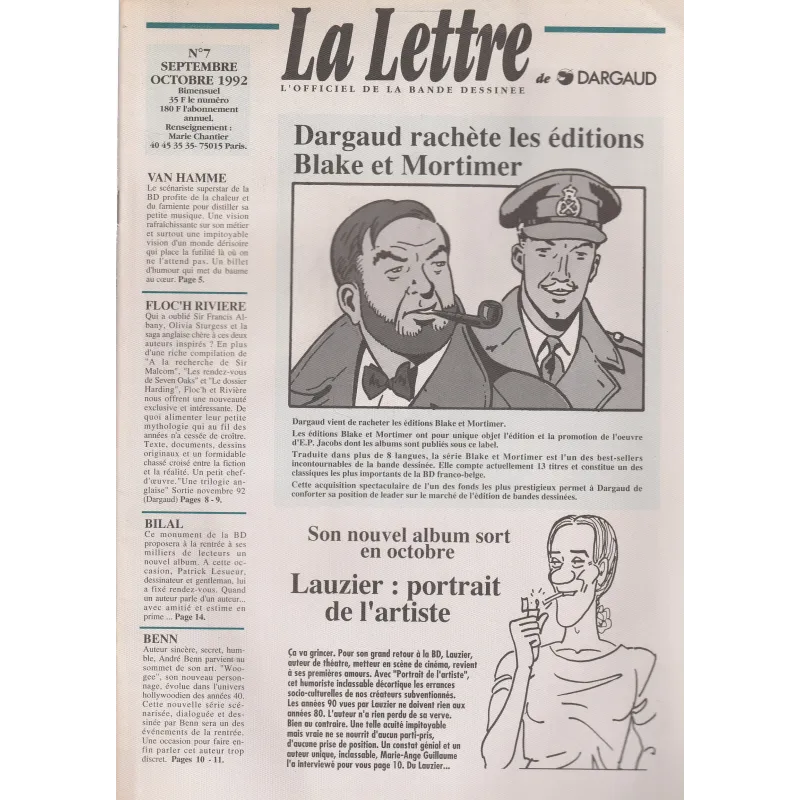 La lettre de Dargaud (7) - Dargaud rachète les éditions Blake et Mortimer