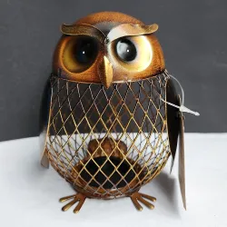 Le Hibou (métal brossé) - Tirelire