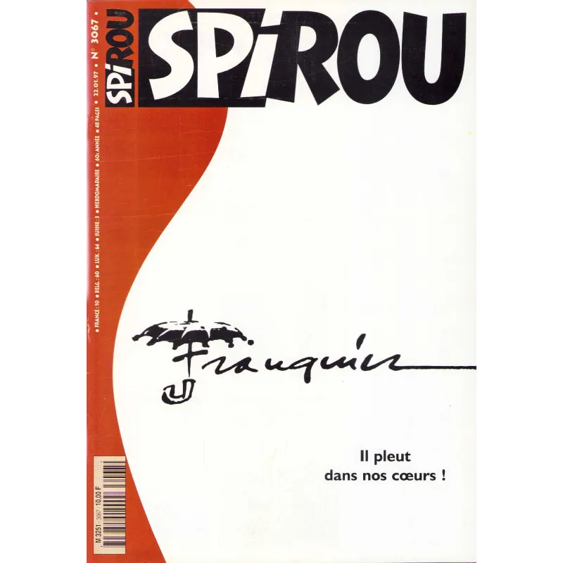 Magazine Spirou (3067) - Adieu Franquin - Il pleut dans nos coeurs