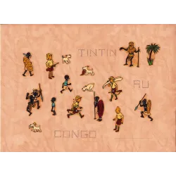 Tintin (décalcomanie) - Congo
