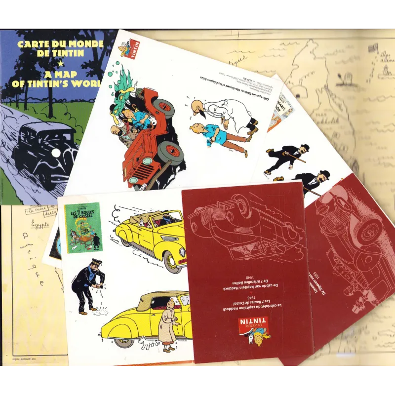 Tintin (HS) - Autocollant certificat et carte du monde