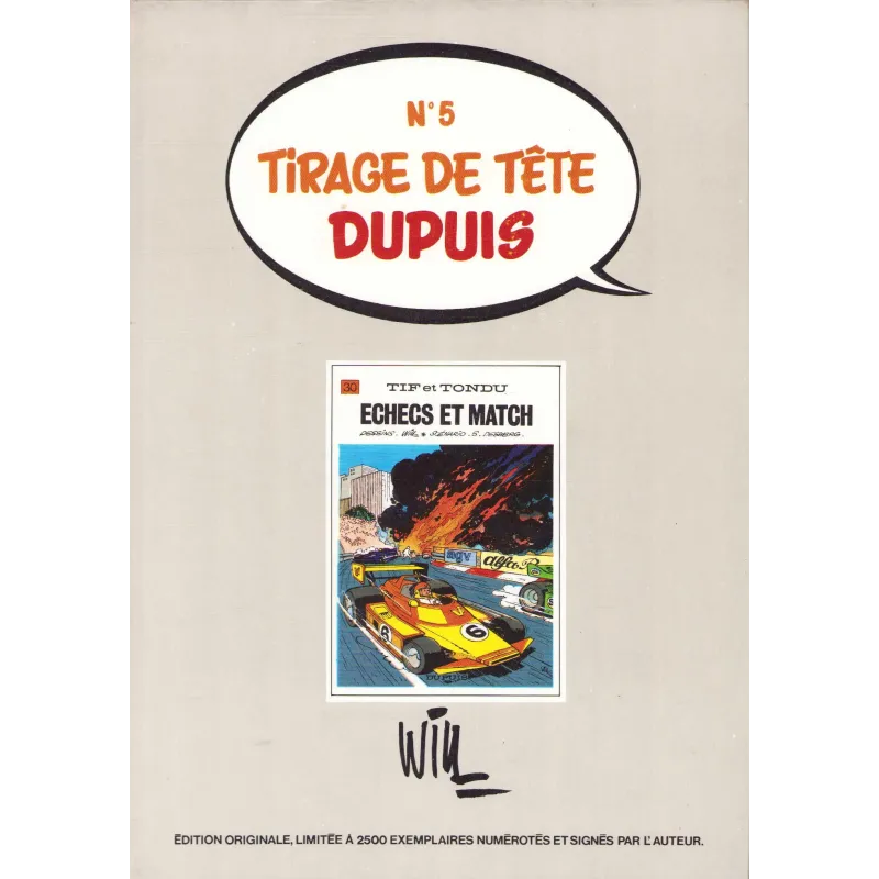 Tif et Tondu (30) - Echecs et match - Tirage de tête (5)