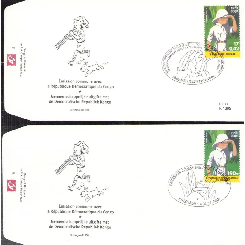 Tintin (HS) - 2 enveloppes 1e jour